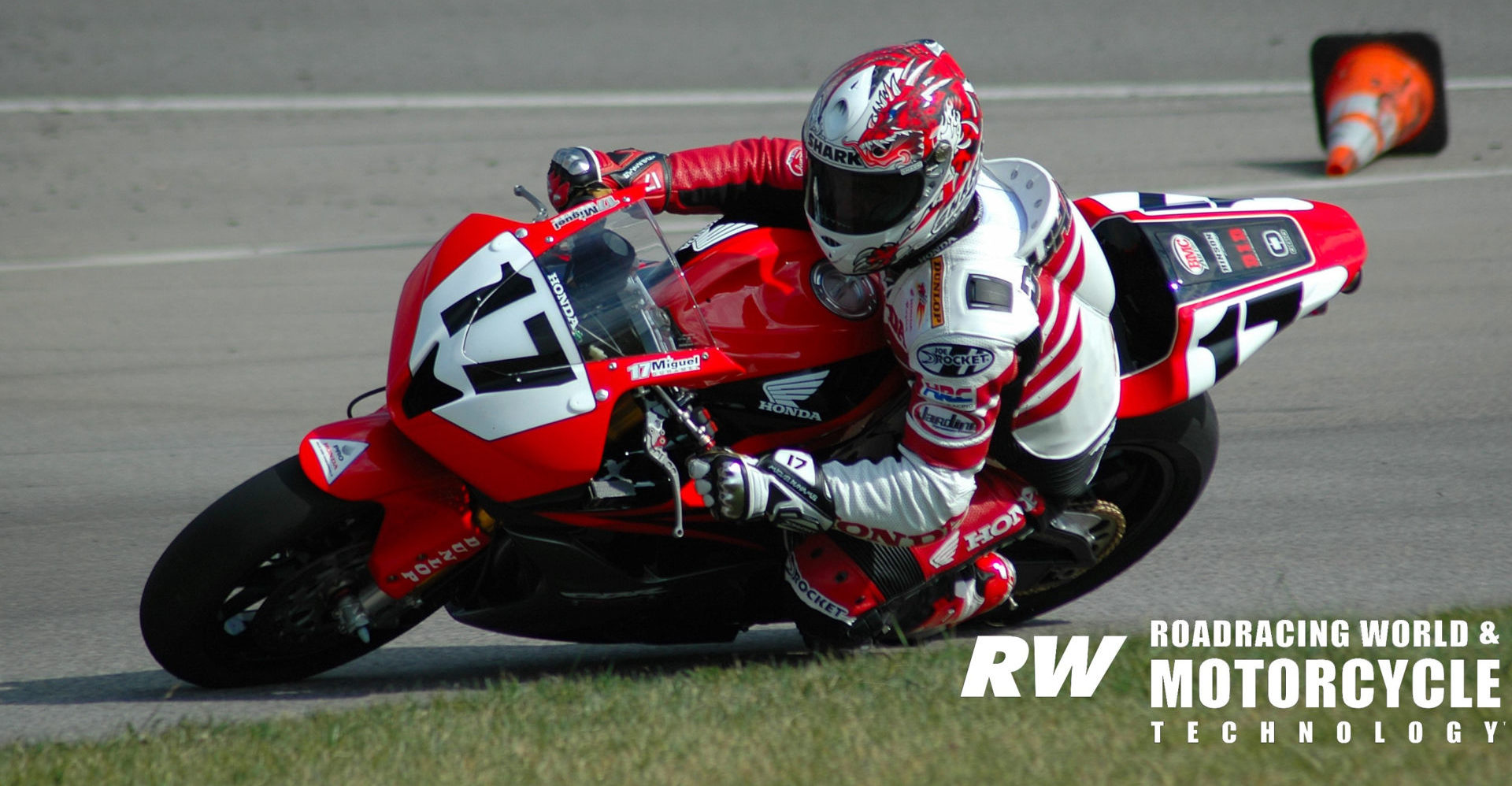 Miguel Duhamel (17), as seen testing his Honda CBR600RR AMA Pro Formula Xtreme racebike at Auto Club Speedway in 2007. Photo by David Swarts.