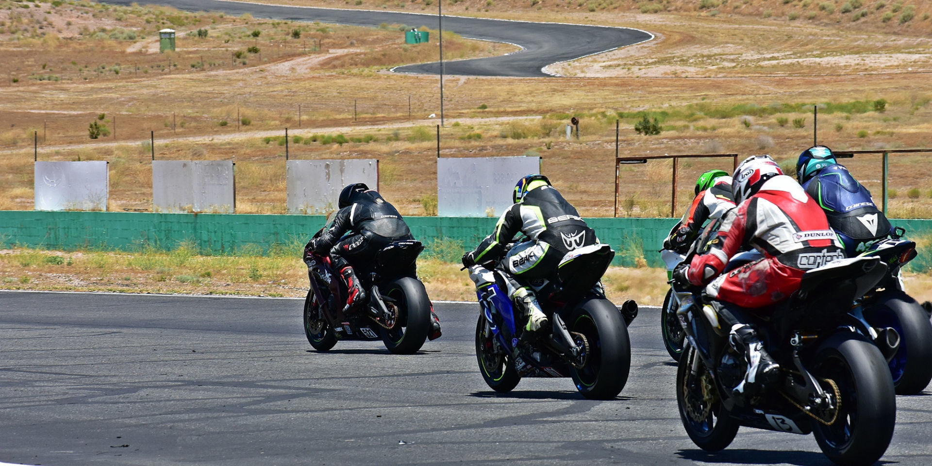 Anthony Norton (521) leads Sahar Zvik (161), Matt Tisdale (81), David Price (13) and Thomas Asseo (hidden) at the start of Saturday's WERA West Formula One race. Tisdale won, with Price second. Photo by Michael Gougis.