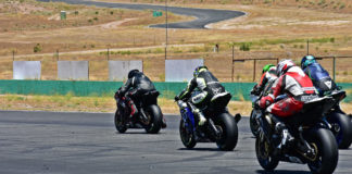 Anthony Norton (521) leads Sahar Zvik (161), Matt Tisdale (81), David Price (13) and Thomas Asseo (hidden) at the start of Saturday's WERA West Formula One race. Tisdale won, with Price second. Photo by Michael Gougis.