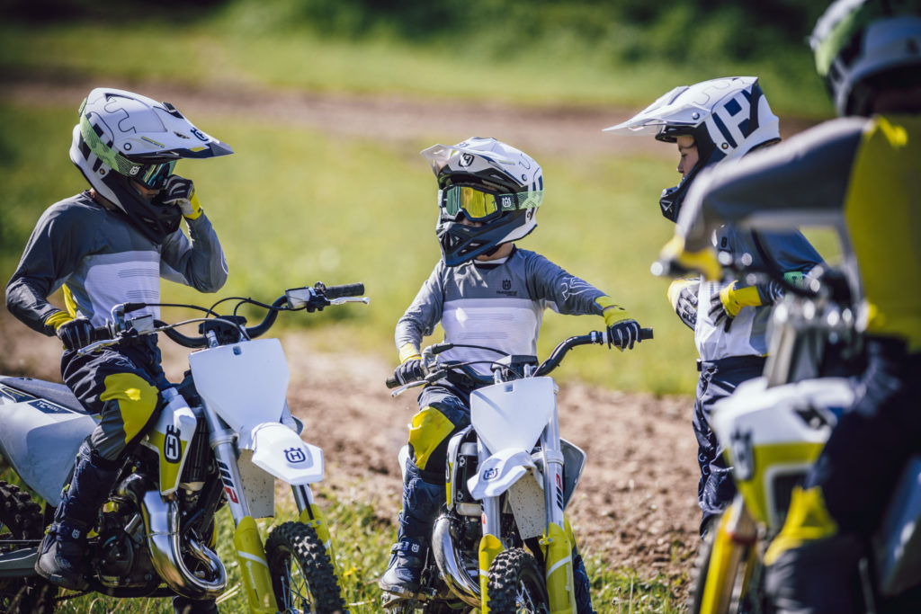 Young riders wearing Husqvarna's  new off-road apparel. Photo courtesy Husqvarna.