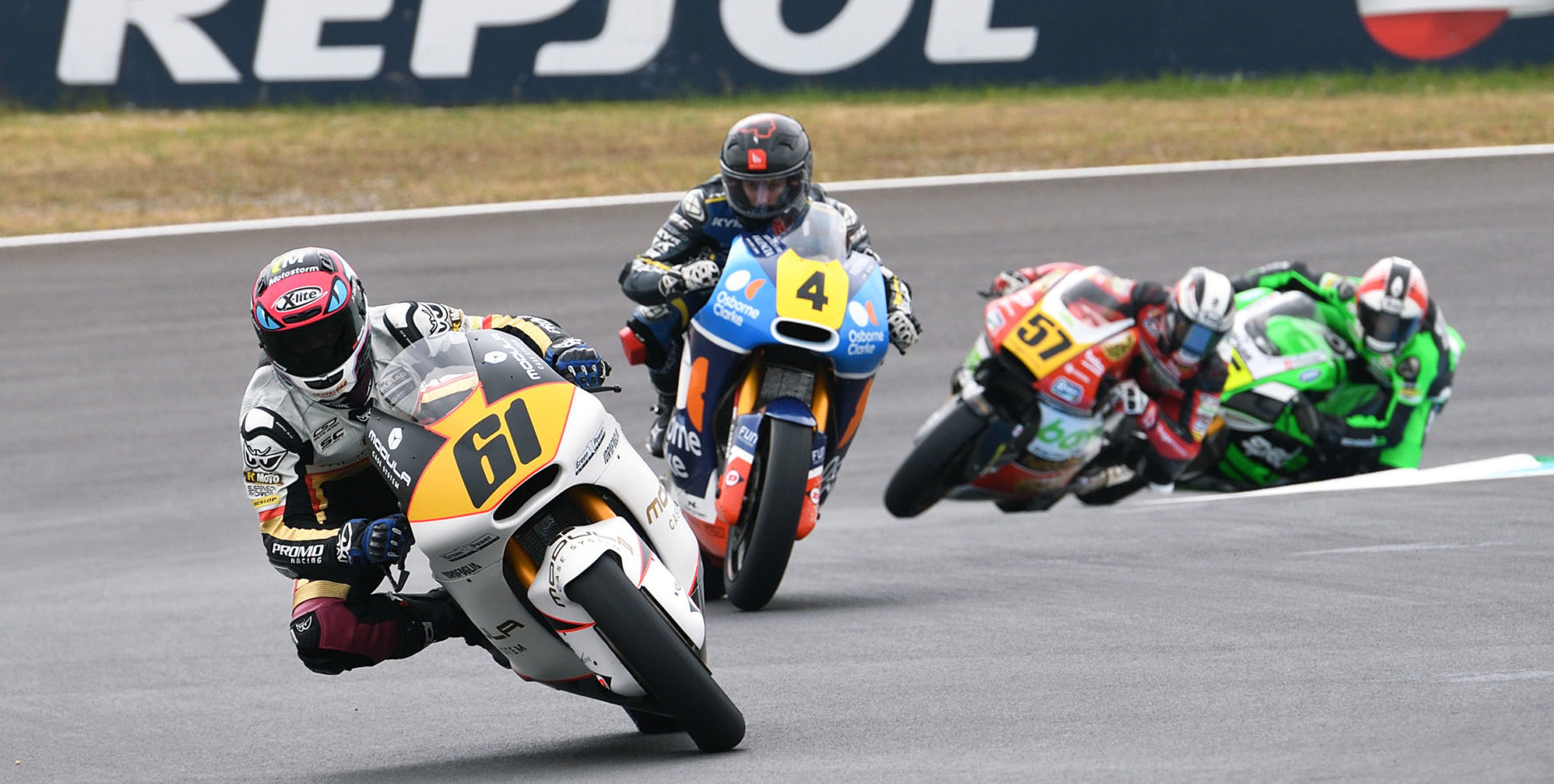 Action from the Repsol FIM CEV Moto European Championship race at Estoril in 2019. Photo courtesy of Repsol FIM CEV Press Office.