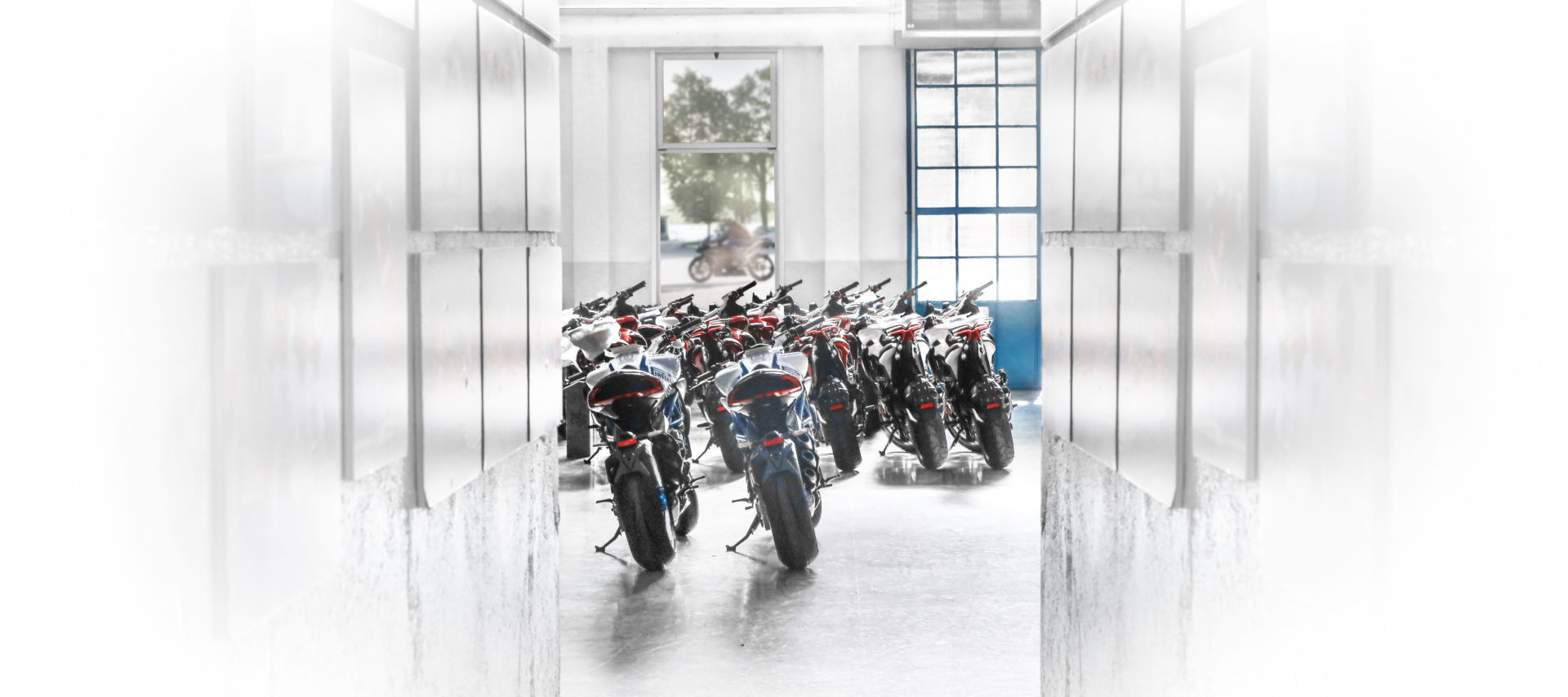 MV Agusta motorcycles in a storage area. Photo courtesy MV Agusta.