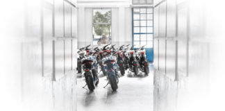 MV Agusta motorcycles in a storage area. Photo courtesy MV Agusta.