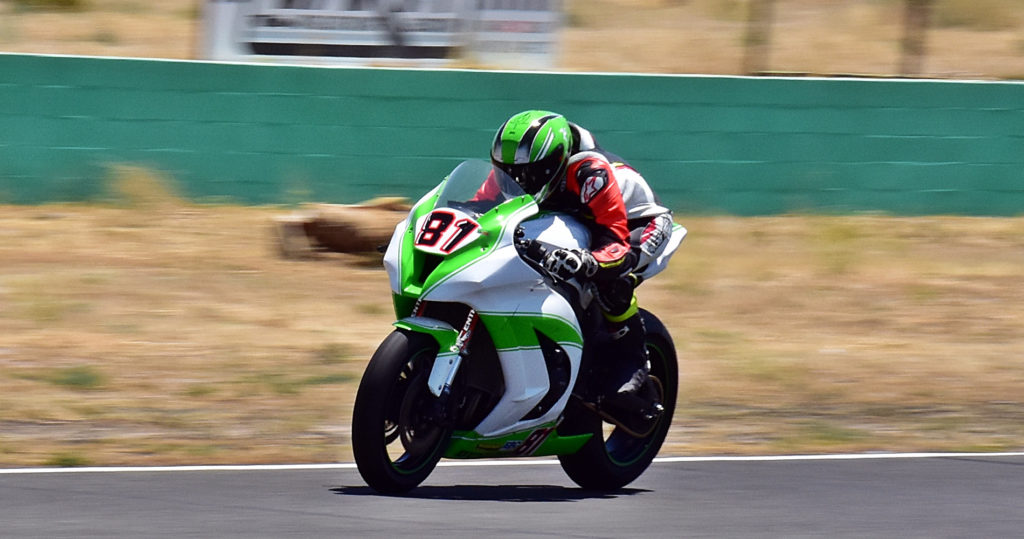 Matt Tisdale (81) at Willow Springs on his way to his first WERA West Formula One win. Photo by Michael Gougis.