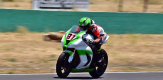 Matt Tisdale (81) at Willow Springs on his way to his first WERA West Formula One win. Photo by Michael Gougis.