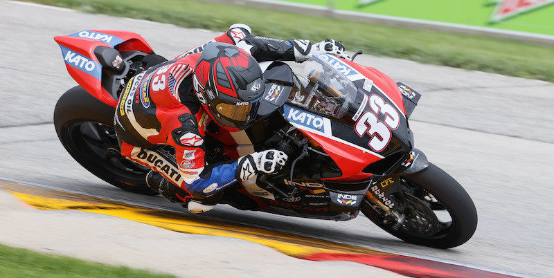 Kyle Wyman (33) on his KWR Ducati Panigale V4 R Superbike. Photo courtesy KWR Ducati.