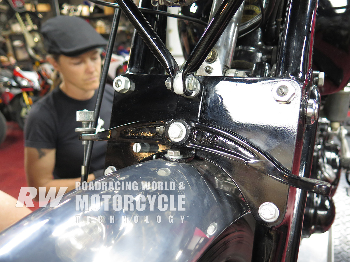 Restoring The Vincent Black Shadow: This is the front brake balance bar...