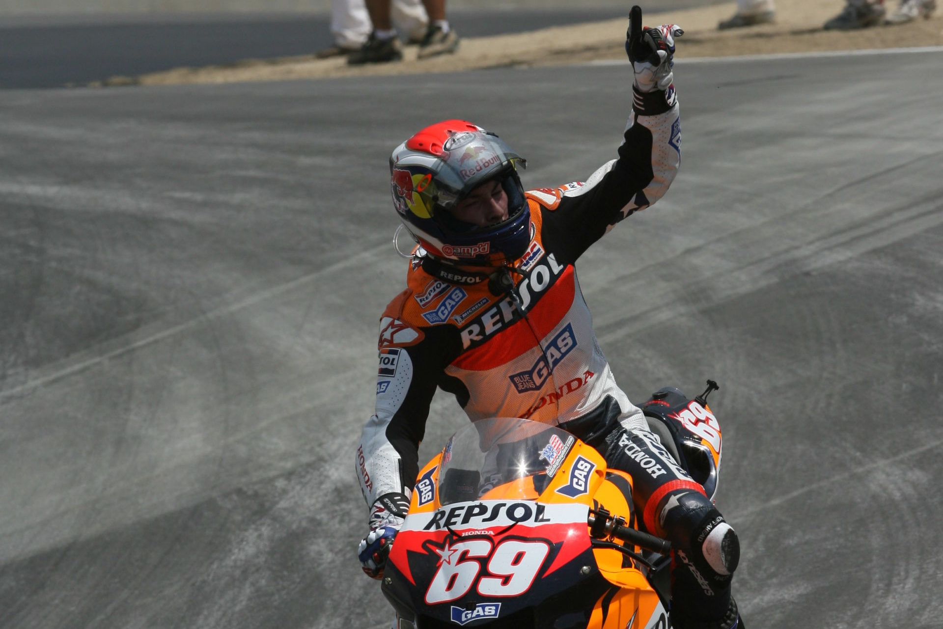 The late Nicky Hayden at the U.S. Grand Prix at Laguna Seca in 2005. Photo by Brian J. Nelson.