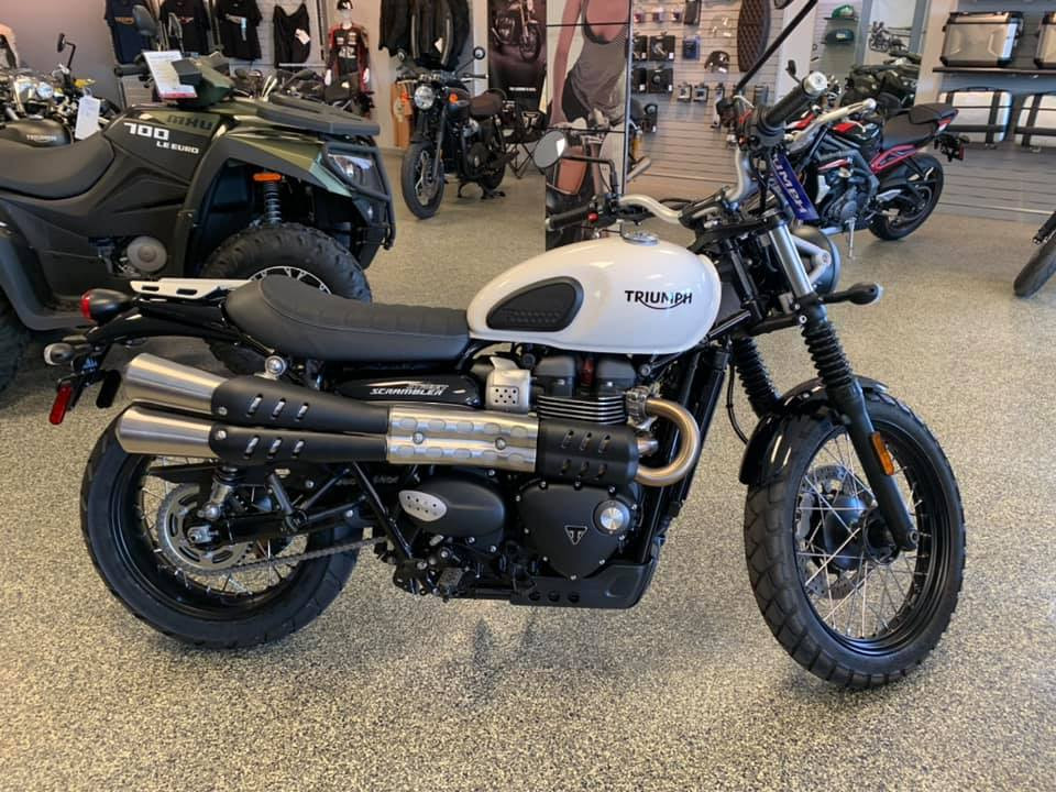 A Triumph streetbike on the showroom floor at D&D Cycles, in Pensacola, Florida. Photo courtesy D&D Cycles.