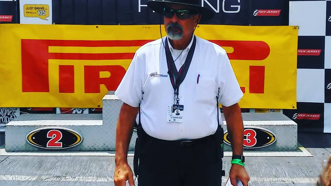 MRO Chaplain Raymond Rizzo at an ASRA/CCS race event at New Jersey Motorsports Park.