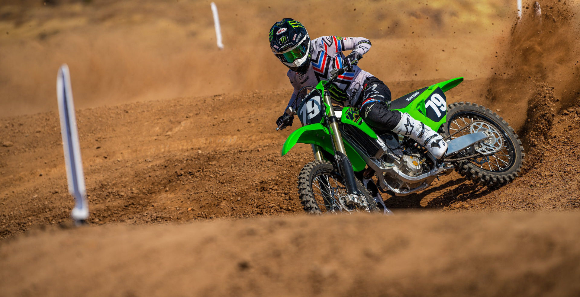 A 2021 Kawasaki KX250 in action. Photo courtesy Kawasaki Motors Corp., U.S.A.