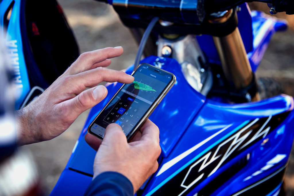 Owners can tune their 2021 Yamaha YZs using a free smart phone app.  Photo courtesy Yamaha Motor Corp., U.S.A.