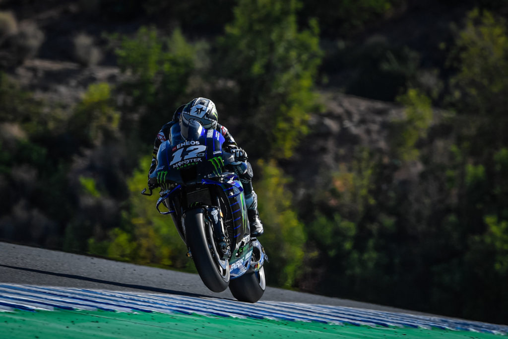 Maverick Vinales (12) at Jerez. Photo courtesy Dorna/www.motogp.com.