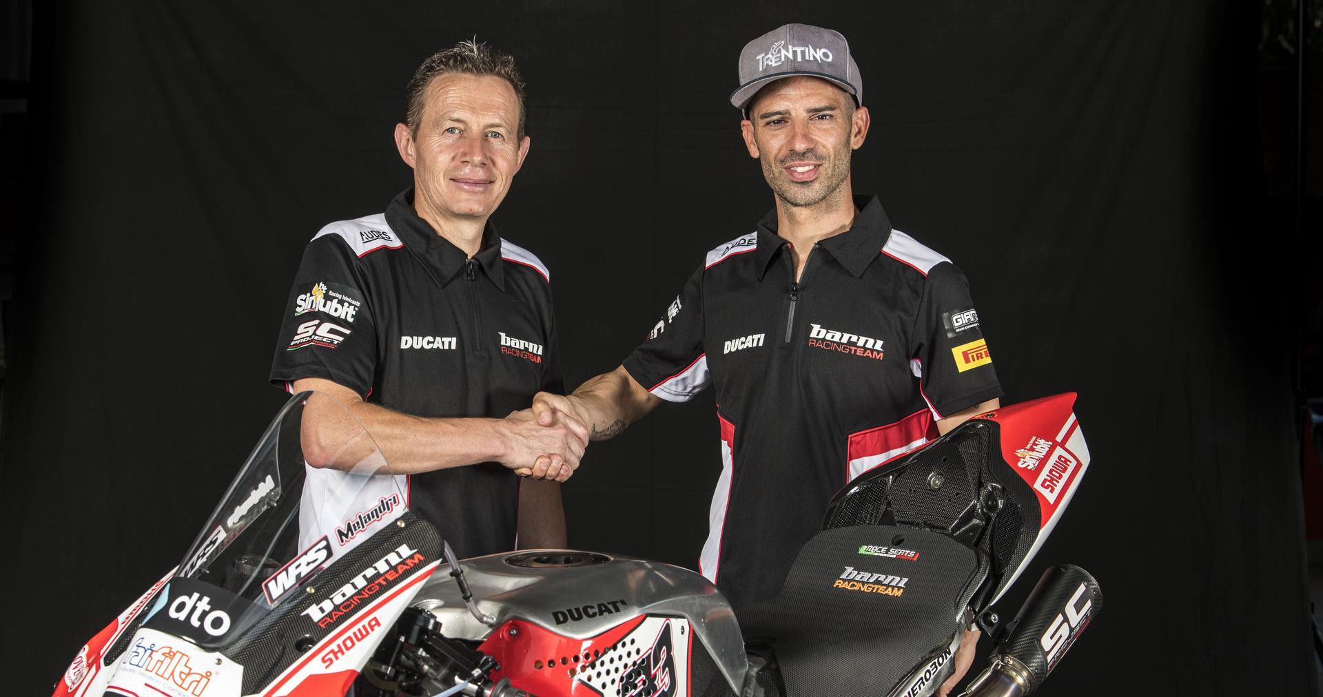 Barni Racing Team Owner Marco Barnabo (left) and Marco Melandri (right). Photo courtesy Barni Racing Team.