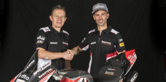 Barni Racing Team Owner Marco Barnabo (left) and Marco Melandri (right). Photo courtesy Barni Racing Team.