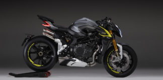 Solid and compact in appearance, the MV Agusta Brutale 1000 RR is packed with high-end components from Brembo, Ohlins and Bosch. Photo courtesy MV Agusta.