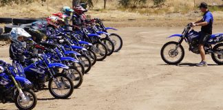 Rich Oliver (right) instructing at a Kids Ride and Wrench Camp at the Mystery School. Photo courtesy Rich Oliver's Mystery School.