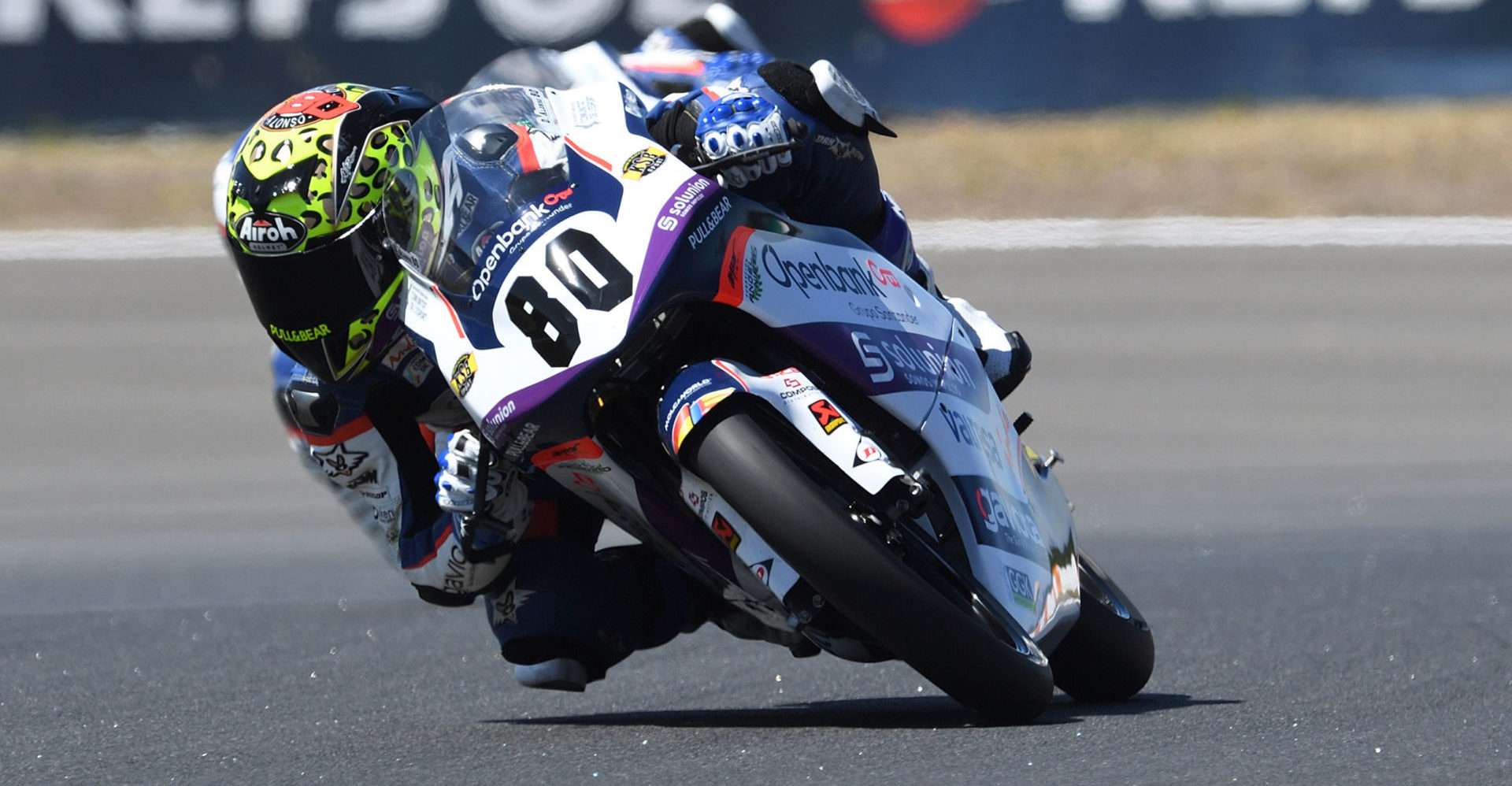 Colombian David Alonso (80) at speed during Repsol CEV European Talent Cup qualifying Monday at Estoril Circuit, in Portugal. Photo courtesy Repsol CEV Press Office.