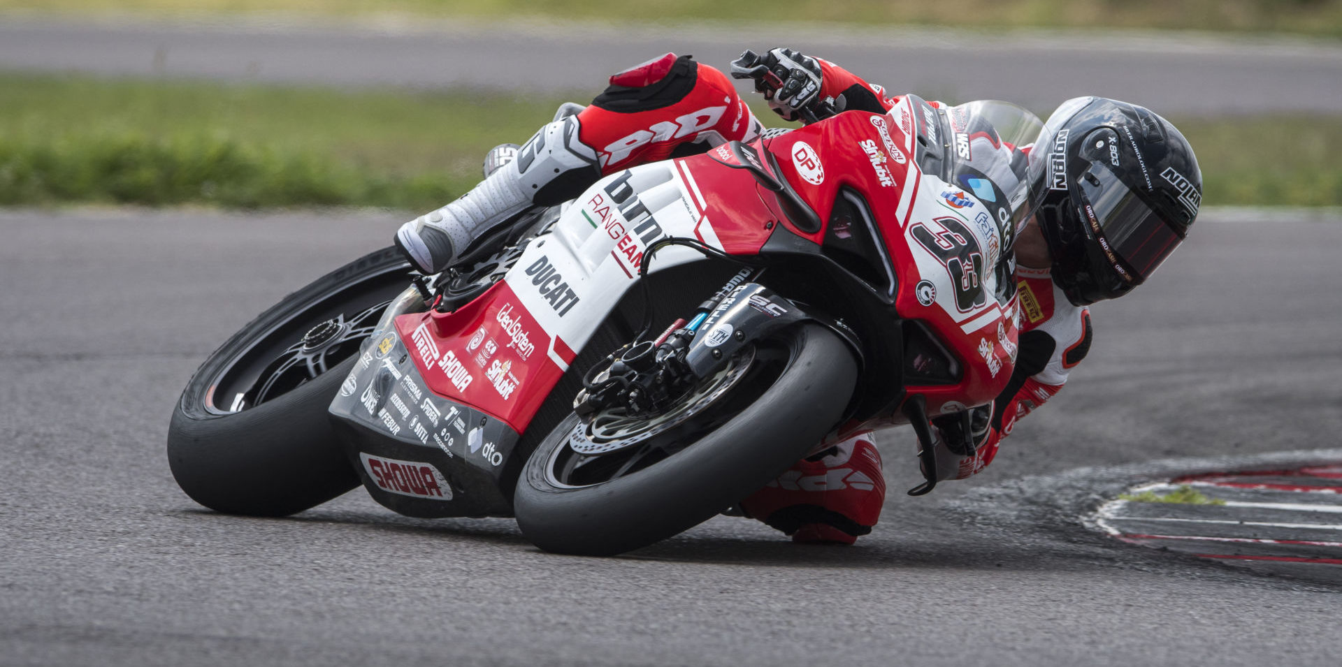 Marco Melandri (33) trying out his new Barni Racing Team Ducati Panigale V4 R Superbike Cremona Circuit. Photo courtesy Barni Racing Team.