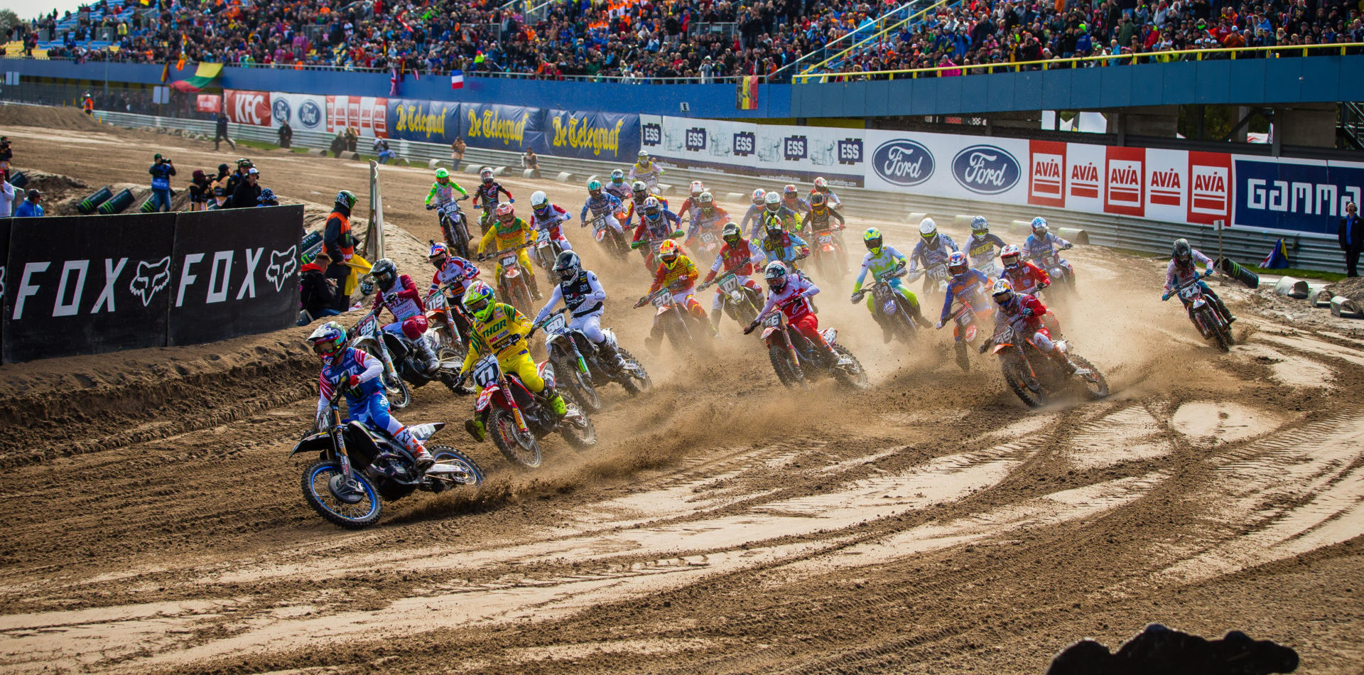 The start of a moto at the 2019 FIM Motocross of Nations at TT Circuit Assen. Photo by Jeff Kardas, courtesy AMA.