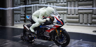 A 3D model of Eugene Laverty on one of Tom Sykes' BMW S1000RR Superbikes in BMW's wind tunnel in Germany. Photo courtesy BMW Motorrad Motorsport.