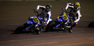 Dallas Daniels (32), Mikey Rush (15), and another rider in action in Florida. Photo courtesy Yamaha.