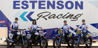 Estenson Racing's Kolby Carlile (36), JD Beach (95), Mikey Rush (15), and Dallas Daniels (32). Photo courtesy Estenson Yamaha.