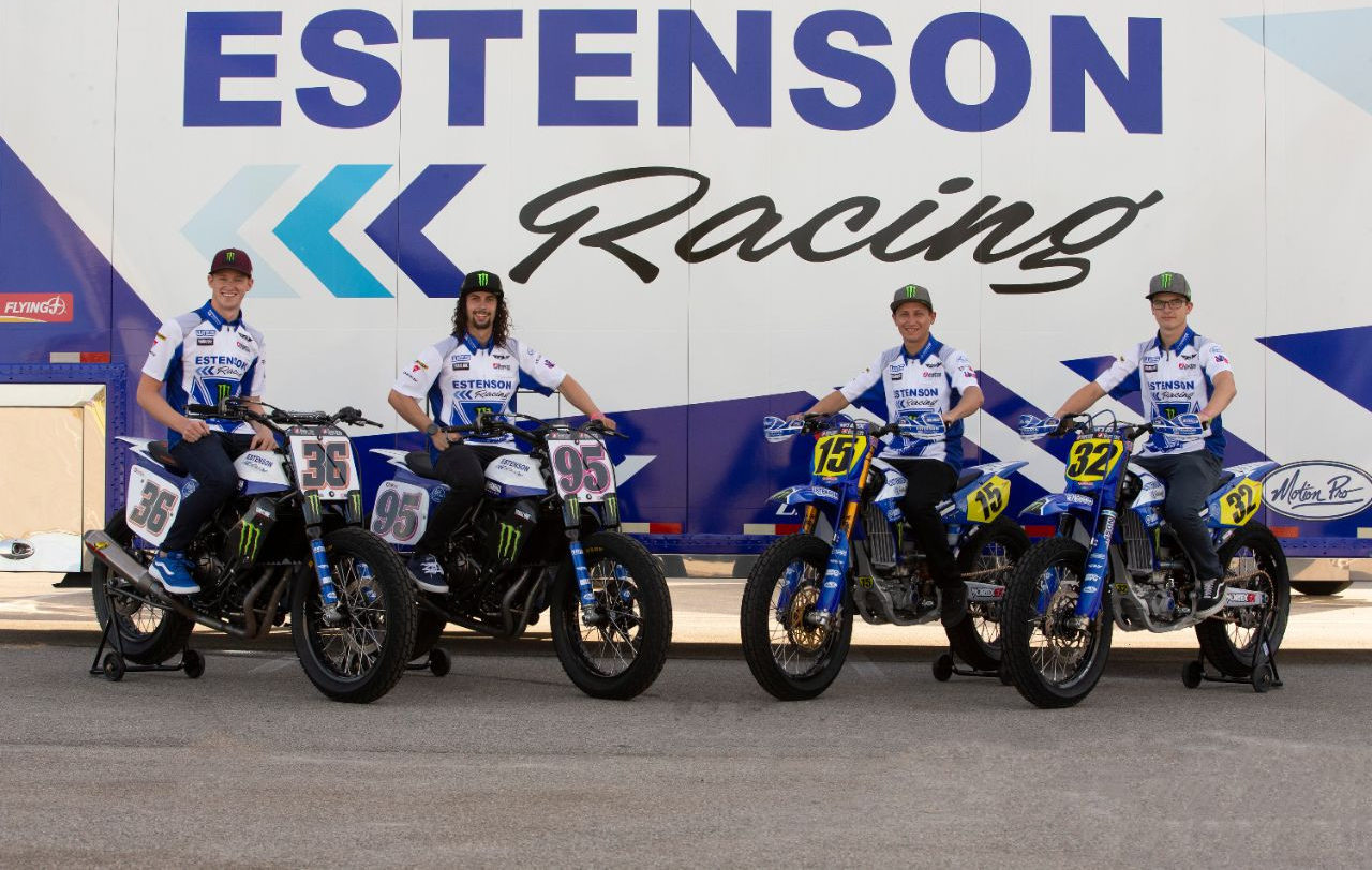 Estenson Racing's Kolby Carlile (36), JD Beach (95), Mikey Rush (15), and Dallas Daniels (32). Photo courtesy Estenson Yamaha.