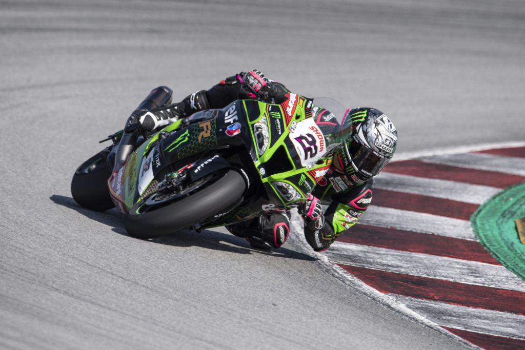 Alex Lowes (22) testing at Catalunya. Photo courtesy Kawasaki.