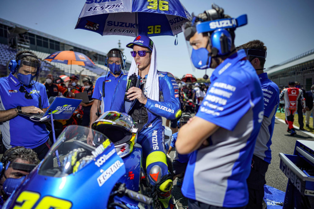 Joan Mir on the grid at Jerez. Photo courtesy Team Suzuki Press Office.