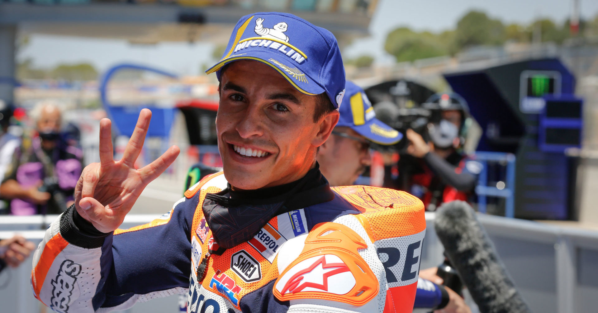 Marc Marquez, after qualifying July 18 at Jerez. Photo courtesy Repsol Honda.