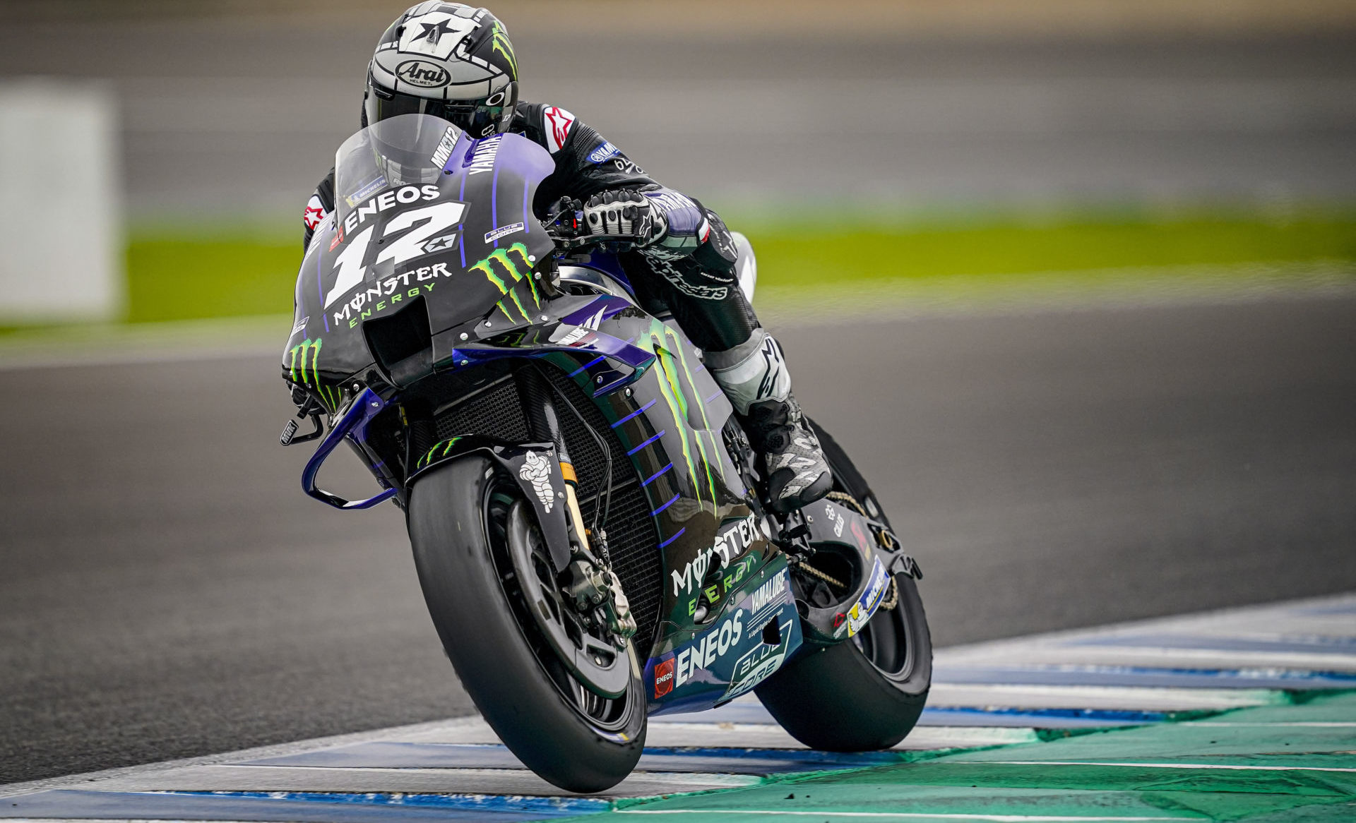 Maverick Vinales (12), as seen during testing at Jerez in November 2019. Photo courtesy Monster Energy Yamaha.