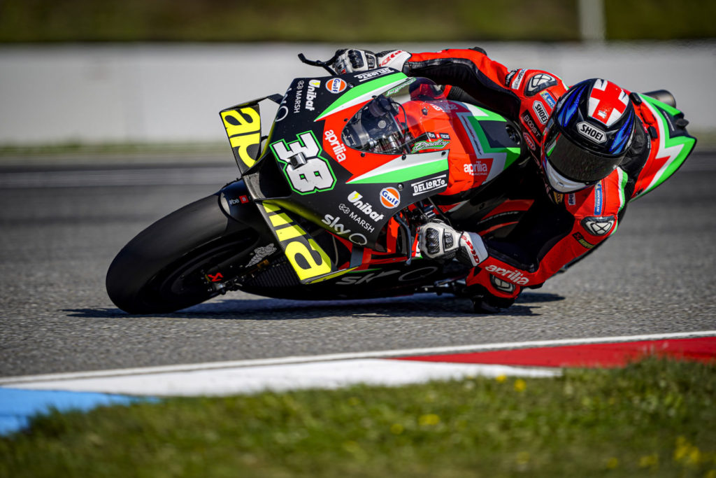 Bradley Smith (38). Photo courtesy Aprilia.