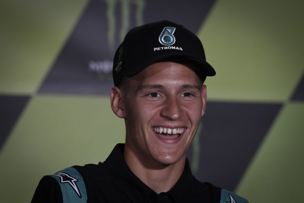 Fabio Quartararo at Thursday's pre-event press conference at Brno. Photo courtesy Dorna.