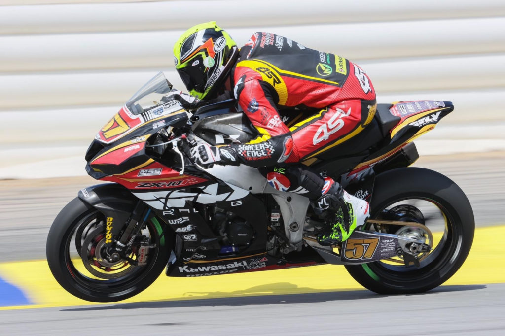 Bradley Ward (57) at speed at Road Atlanta. Photo courtesy Bradley Ward Racing.