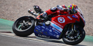 Josh Brookes (25) during a pre-season test at Donington Park. Photo by Double Red Photographic, courtesy Paul Bird Motorsport.
