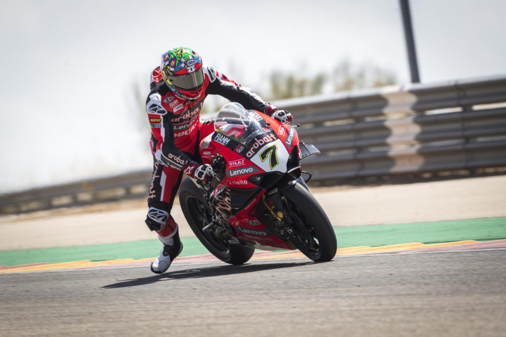 Chaz Davies (7). Photo courtesy Ducati.