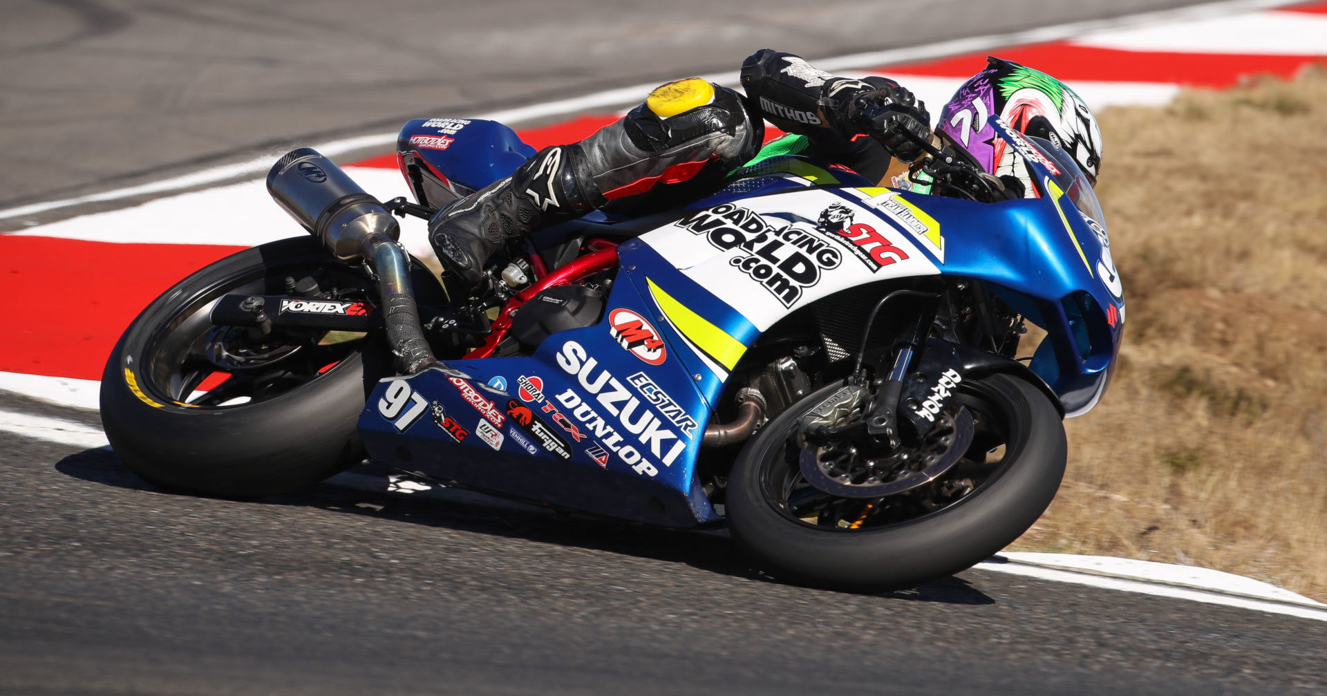 Rocco Landers (97) on his SportbikeTrackGear.com Suzuki SV650. Photo by Brian J. Nelson.