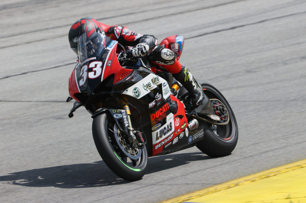 Kyle Wyman (33) in action at Road Atlanta. Photo by Brian J. Nelson, courtesy Ducati North America.