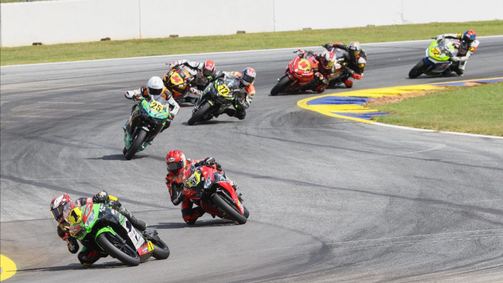 Rocco Landers (1) led Junior Cup Race One from start to finish at Road Atlanta. Photo by Brian J. Nelson, courtesy MotoAmerica.