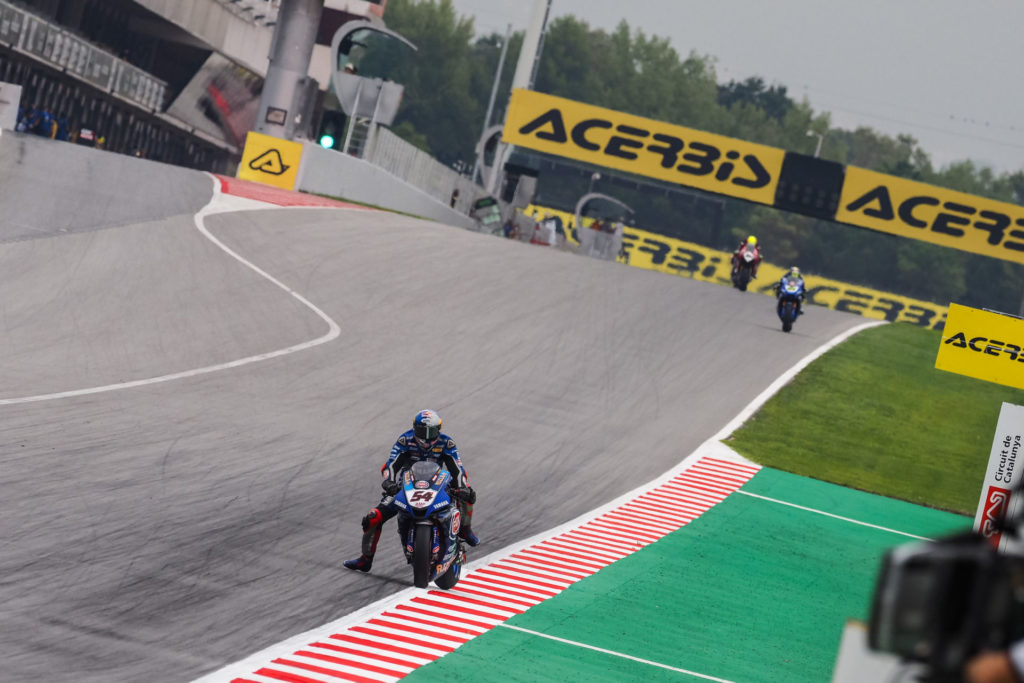 Toprak Razgatlioglu (54) in action at Catalunya. Photo courtesy Dorna.