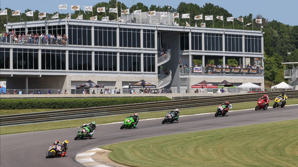 Cameron Petersen (45) leads Stock 1000 Race Two. Photo by Brian J. Nelson, courtesy MotoAmerica.