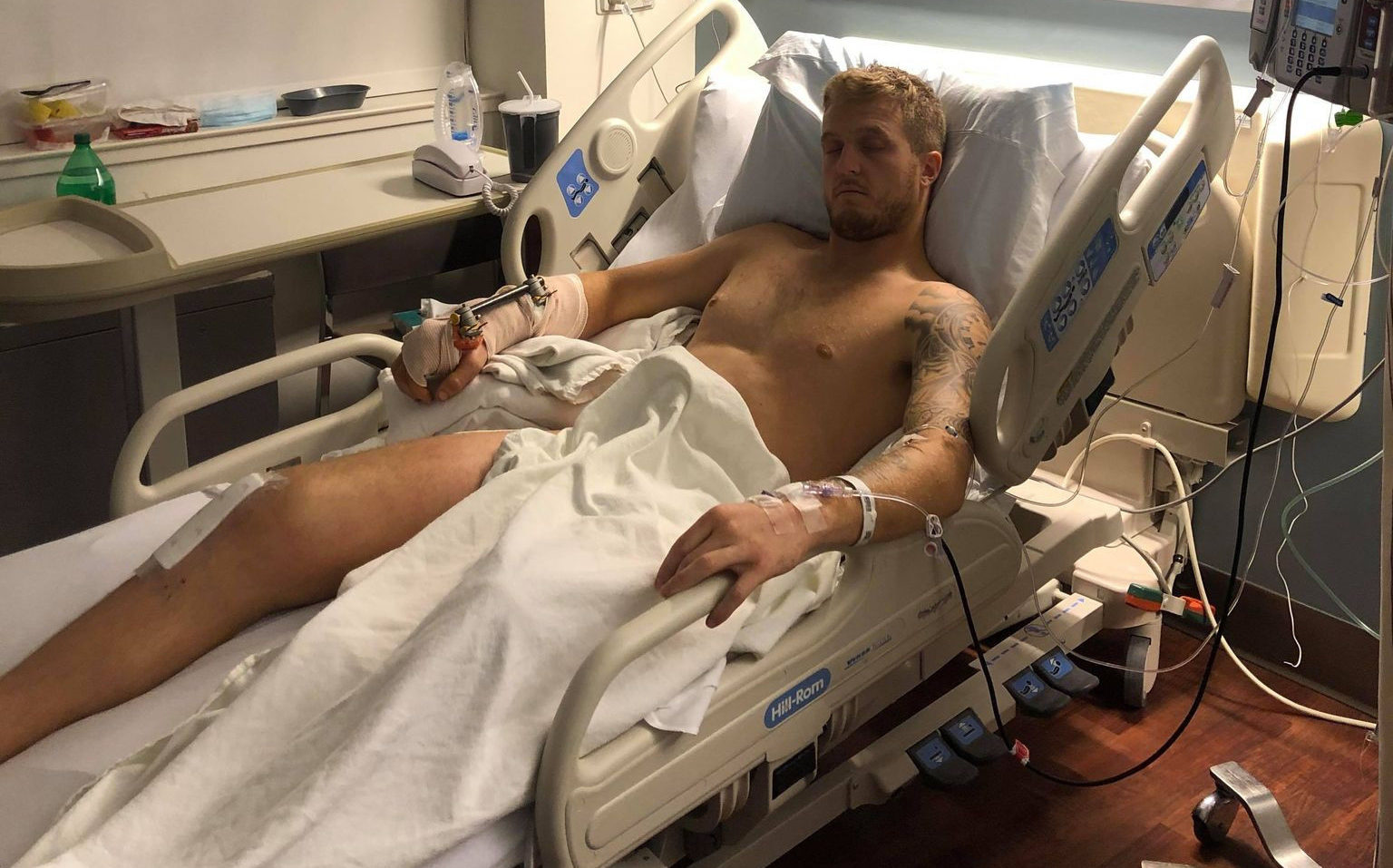 Bradley Ward recovering from surgery at Cooper Medical Center, in Camden, New Jersey. Photo courtesy Bradley Ward.