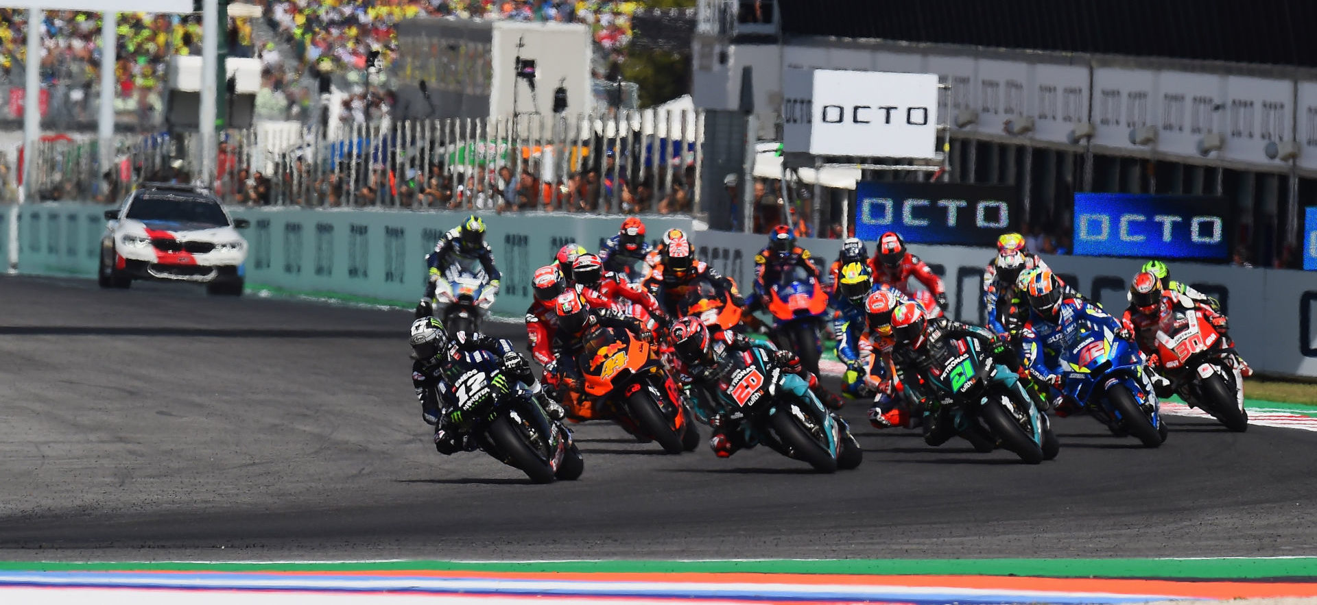 The start of the MotoGP race at Misano in 2019. Photo courtesy of Dorna.