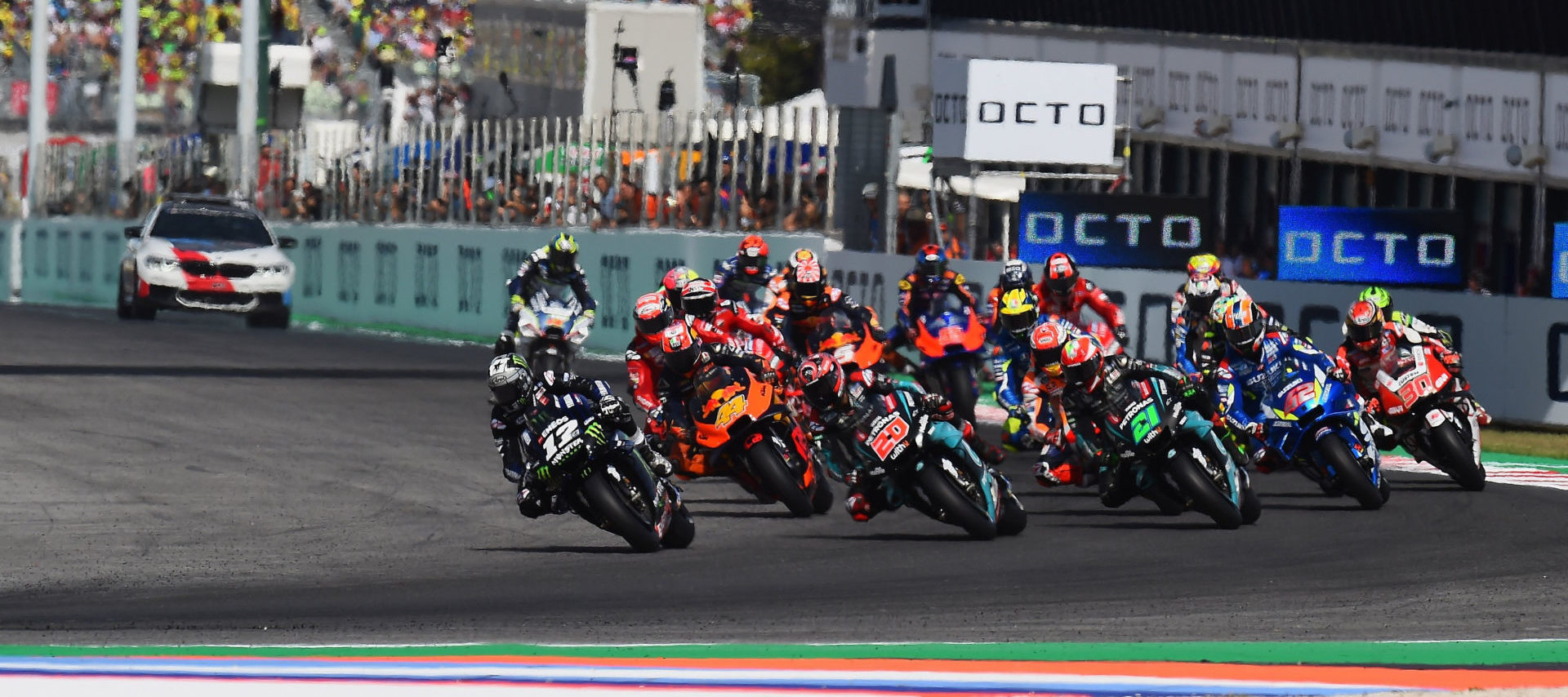 The start of the MotoGP race at Misano in 2019. Photo courtesy Michelin.