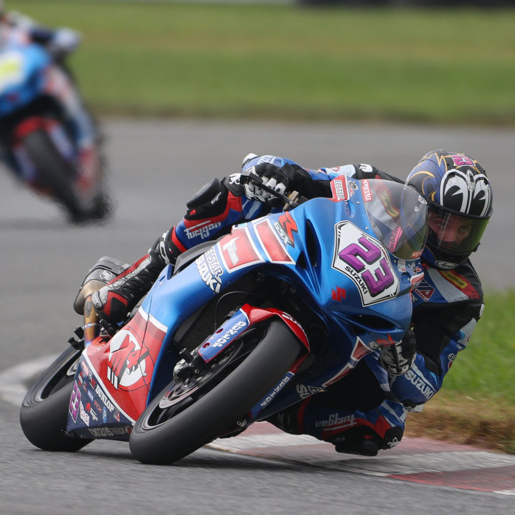 Lucas Silva (23) continued his streak of top-ten finishes on his GSX-R600 in New Jersey. Photo by Brian J. Nelson, courtesy Suzuki Motor of America, Inc.