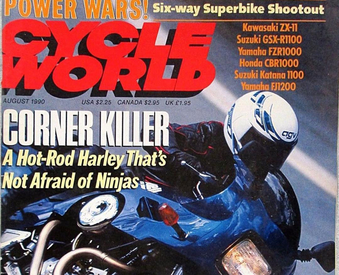 The cover of the August 1990 issue of Cycle World magazine.