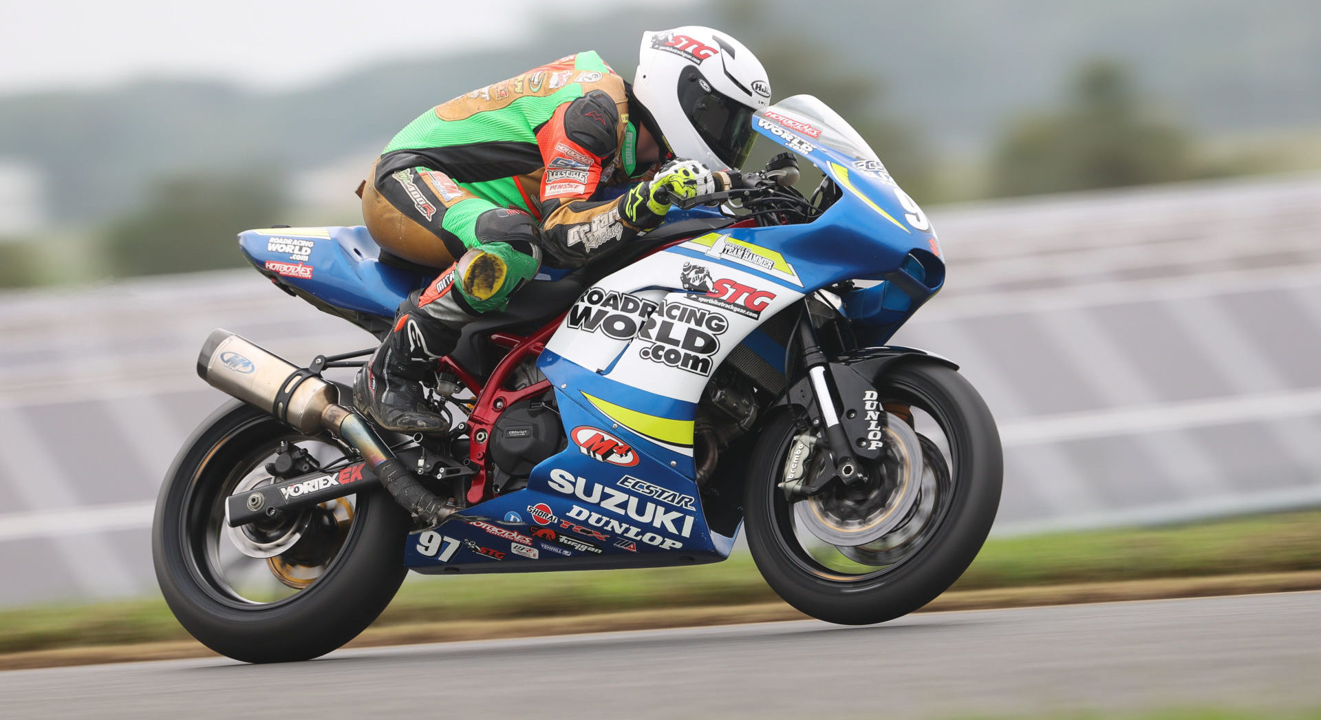 Rocco Landers (97) took the double victory in Twins Cup competition on his SV650. Photo by Brian J. Nelson, courtesy Suzuki Motor of America, Inc.