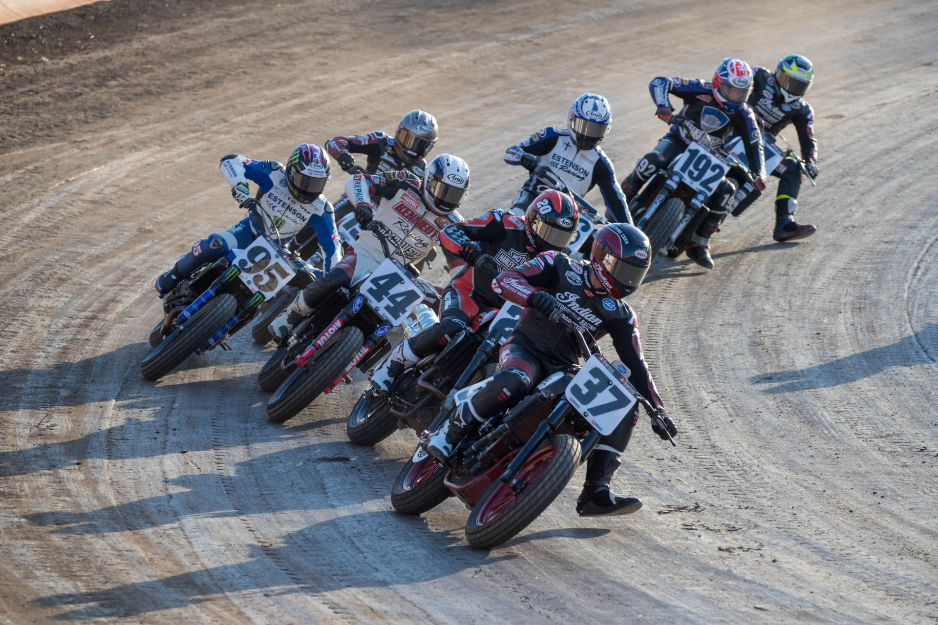 The American Flat Track series is racing at the Atlanta Short Track doubleheader this coming weekend in Woodstock, Georgia. Photo by Scott Hunter, courtesy AFT.