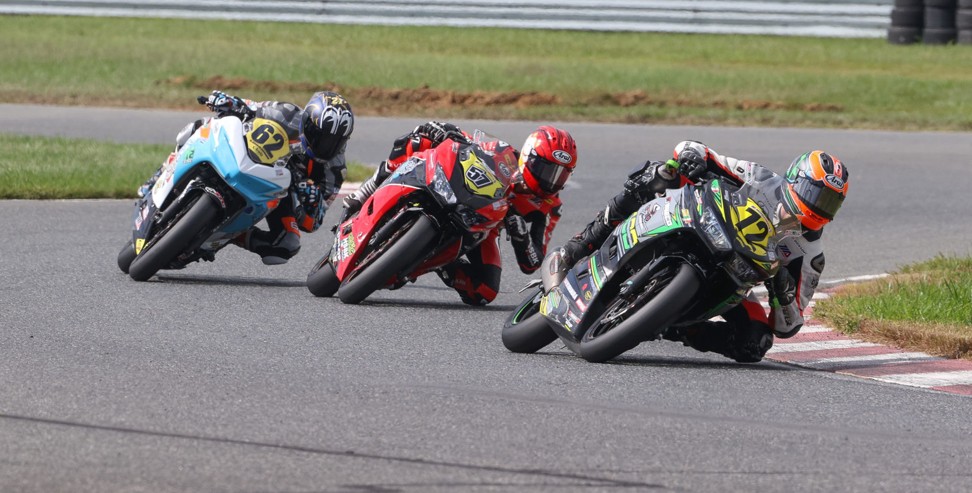 Ben Gloddy (72) leading Sam Lochoff (57) and Joseph LiMandri, Jr. (62) during a Junior Cup race in New Jersey. Photo by Brian J. Nelson, courtesy Quarterley Racing On Track Development.